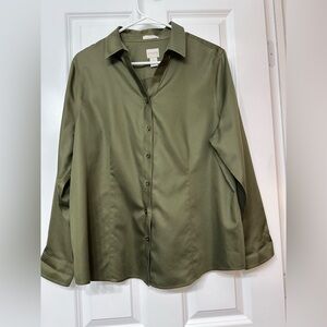 Like New Chico's Dark Olive Green  Blouse